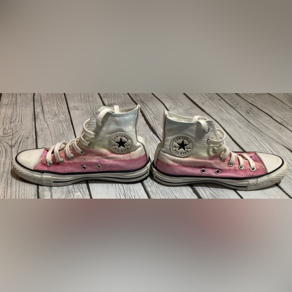 Converse All Star Chuck Taylor High Tops Women’s Pink Ombré Watercolor Sunset 6 - Picture 5 of 14